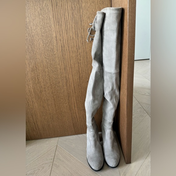Stuart Weitzman Tieland Over the Knee Boots in Flannel Grey - Picture 3 of 6
